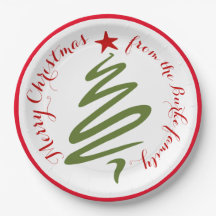 抽象芸術クリスマスツリー紙プレート