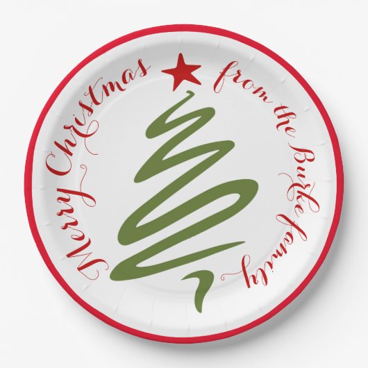 抽象芸術クリスマスツリー紙プレート ペーパープレート (正面)