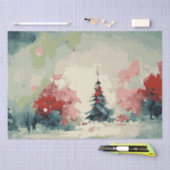 抽象芸術クリスマスツリー3水彩 薄葉紙 (クラフト)