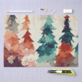 抽象芸術クリスマスツリー7水色 薄葉紙 (クラフト)