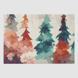 抽象芸術クリスマスツリー7水色 薄葉紙