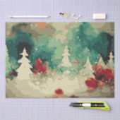 抽象芸術クリスマスツリー9水彩 薄葉紙 (クラフト)