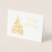 抽象芸術クリスマスツリー（フォイル）グリーティングカード 箔カード (正面)