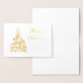 抽象芸術クリスマスツリー（フォイル）グリーティングカード 箔カード (ディスプレー)