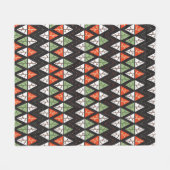 抽象芸術クリスマスツリー:幾何学的な休日 フリースブランケット (正面(横))