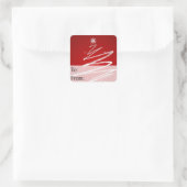 抽象芸術クリスマスツリーinレッドギフトラベル スクエアシール (バッグ)