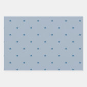 抽象芸術クリスマスブルーピンク星雪片パイン ラッピングペーパーシート (正面3)