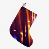 抽象芸術クリスマス金ゴールドはキラキラまたはグリッターライト。Chr スモールクリスマスストッキング (正面 (吊り時))