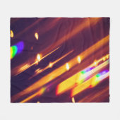 抽象芸術クリスマス金ゴールドはキラキラまたはグリッターライト。Chr フリースブランケット (正面(横))