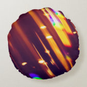 抽象芸術クリスマス金ゴールドはキラキラまたはグリッターライト。Chr ラウンドクッション (裏面)