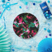 抽象芸術クリムゾンブラック ペーパープレート (パーティー)