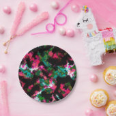 抽象芸術クリムゾンブラック ペーパープレート (パーティー)