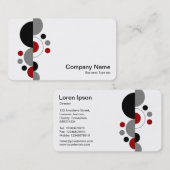 抽象芸術クレセント01 - Ruby Red 名刺 (正面/裏面)