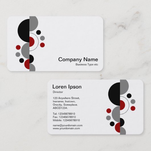 抽象芸術クレセント01 - Ruby Red 名刺 (正面/裏面)