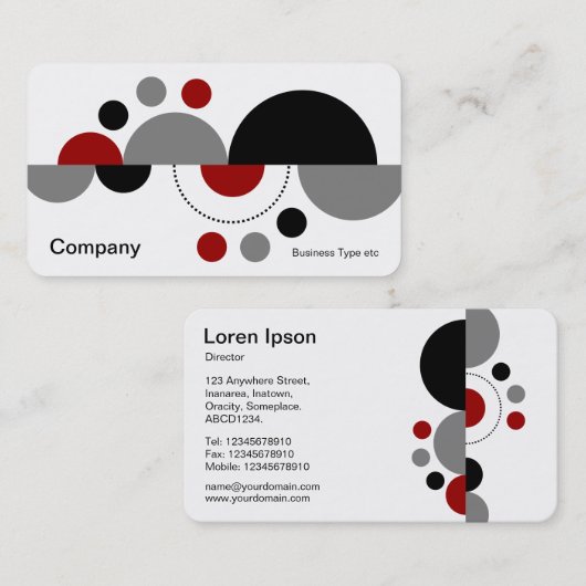 抽象芸術クレセント01 - Ruby Red 名刺 (正面/裏面)