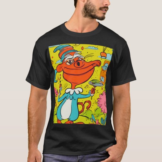 抽象芸術クロコダイルTシャツ Tシャツ (正面)