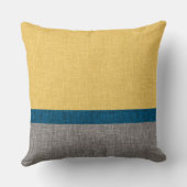 抽象芸術クロスハッチング黄ティール(緑がかった色)青グレー クッション (裏面)