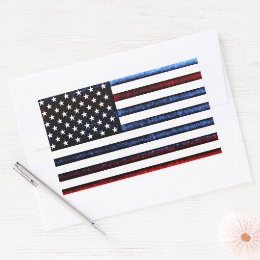 抽象芸術クールアメリカ国旗のグラフィック・ステッカー 長方形シール (封筒)