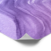 抽象芸術クールパープルラベンダーアゲートウォーターカラーアート ポスター (角)