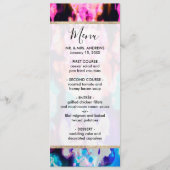 抽象芸術クールピンクブルーブラック絞り染めパターン メニュー (正面)