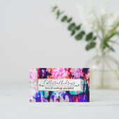 抽象芸術クールピンクブルーブラック絞り染めパターン 名刺 (スタンド正面)