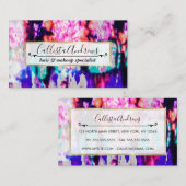 抽象芸術クールピンクブルーブラック絞り染めパターン 名刺 (正面/裏面)