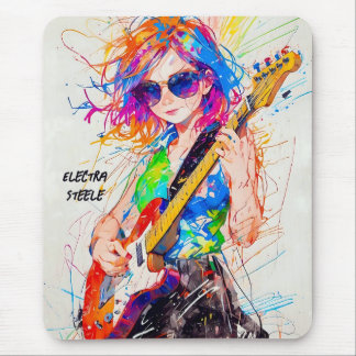 抽象芸術クール女子アポップ・アートのートアニメギタリスト マウスパッド