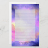 抽象芸術クール水彩宇宙宇宙デザインライニング 便箋 (正面/裏面)