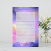 抽象芸術クール水彩宇宙宇宙デザインライニング 便箋 (スタンド正面)