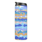 抽象芸術グはっきりしたラフィックブルーティール（緑がかった色）オレンジカラメル タンブラー (回転右)