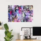 抽象芸術グカラフルロ絵を描ン ポスター (ホームオフィス)
