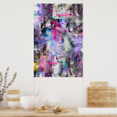 抽象芸術グカラフルロ絵を描ン ポスター (キッチン)