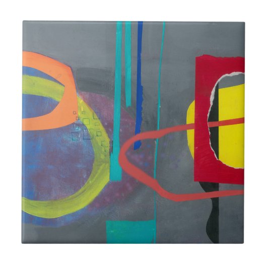 抽象芸術グモダンレーレッド タイル (正面)
