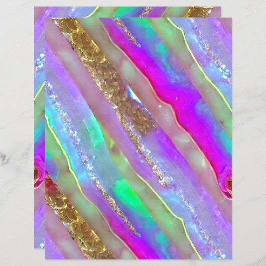 抽象芸術グラスアートスクラップブック紙 (正面/裏面)