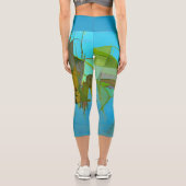 抽象芸術グラスターコイズカプリレギンス カプリレギンス (裏面)