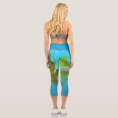 抽象芸術グラスターコイズカプリレギンス カプリレギンス (裏面)