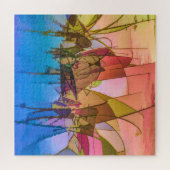 抽象芸術グラスパズル非常カラフルに ジグソーパズル (横)