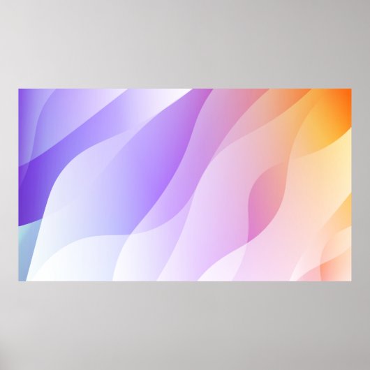 抽象芸術グラデーションのソフトCを持つ幾何学波形 ポスター (正面)