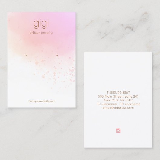 抽象芸術グラデーションカラーのロゴイヤリングディスプレイ 名刺 (正面/裏面)