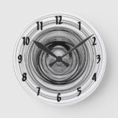 抽象芸術グラデーションコンテンポラリー白黒緩和曲線 ラウンド壁時計 (正面)
