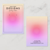 抽象芸術グラデーションピンクトレンディーイヤリングディスプレイカード 名刺 (正面/裏面)