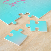 抽象芸術グラデーションホログラフカッコいいパイナップル ジグソーパズル (側面)