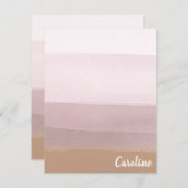 抽象芸術グラデーション水色のストライプ薄紫 ノートカード (正面/裏面)