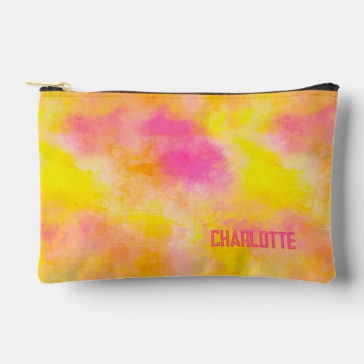 抽象芸術グラデーション発光パーソナライズされた喜び アクセサリーポーチ (正面)