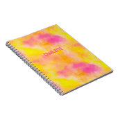 抽象芸術グラデーション発光パーソナライズされた喜び ノートブック (右側)