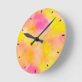 抽象芸術グラデーション発光パーソナライズされた喜び ラウンド壁時計 (傾斜)