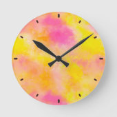 抽象芸術グラデーション発光パーソナライズされた喜び ラウンド壁時計 (正面)