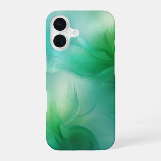 抽象芸術グラデーション緑と青 iPhone 16ケース (裏面)