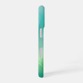 抽象芸術グラデーション緑と青 iPhone 16ケース (右側面)