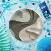 抽象芸術グラフィックのラウンド紙スタイリッシュプレート ペーパープレート (パーティー)